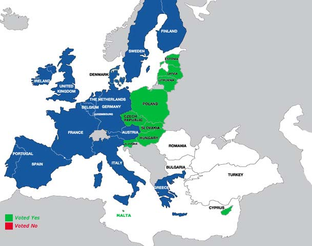 Carte de l’Union Europếenne